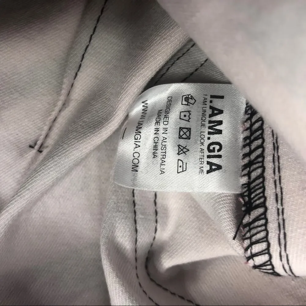 I AM GIA Siren Tiger Pink Black Animal Print Denim Mini Skirt Small - Picture 5 of 9